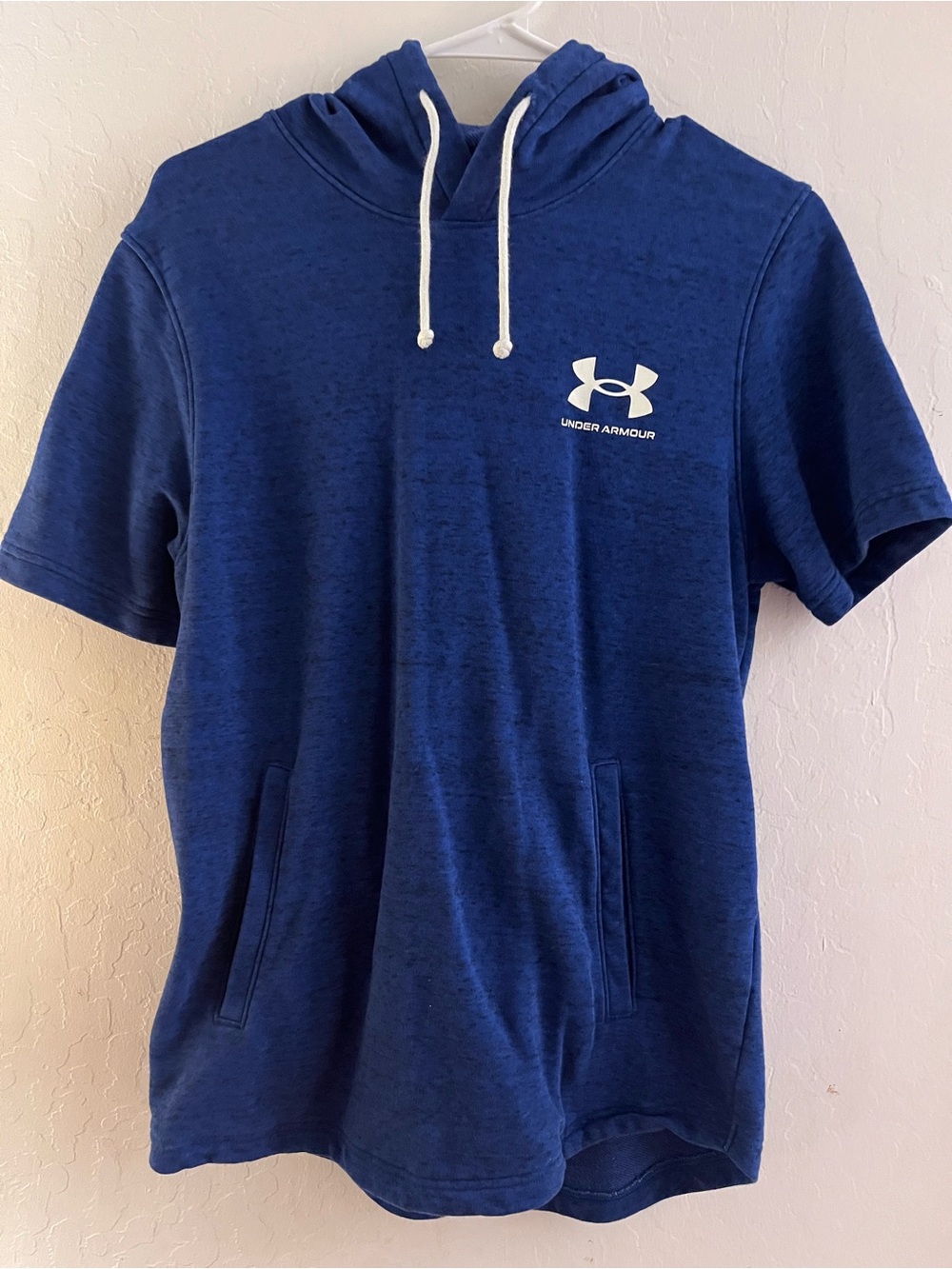 Under Armour Men’s Short-Sleeve Hooded Pullover - Royal Blue with White Logo